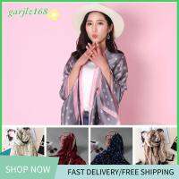 GARJLZ168 Winter Silk Pashmina Women Scarves Lady Shawl Knitted Wrap Flower Printed Neckerchief