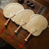 ☂✧❉ vanzlife Hand-Woven Fan Chinese Men 39;s and Women 39;s Summer Portable Palm-Leaf Fan Palm-Leaf Fan Antique mai jie cao Small Fan