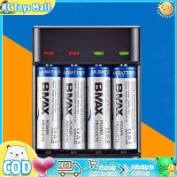 Bmax อุปกรณ์ชาร์จอัจฉริยะช่องเสียบ Usb 4ช่อง1.2V Ni-mh ความจุสูงถ่านเอเอเอเอเอชาร์จอิสระในปัจจุบัน