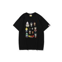 BAPE เสื้อยืดลายการ์ตูนแขนแขนสั้นคอกลมสำหรับผ้าฝ้ายบริสุทธิ์,เสื้อยืดลายทหาร MILO ดราก้อนบอลอะนิเมะหลวมไซส์ใหญ่