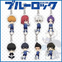 Cute Anime BLUE LOCK Key Chain Isagi Yoichi Chigiri Hyoma Bachira Meguru Acrylic Keychain Bag Charm Fans Collection Cosplay Gift