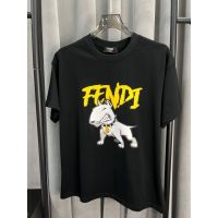 ☢◄ Fend1 ใหม่ เสื้อแขนสั้น พิมพ์ลายการ์ตูนลูกสุนัข โมโนแกรม สําหรับผู้ชาย S-4XL