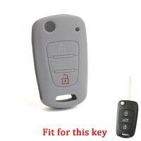 wenminr Fit For Kia Hyundai 1pc 3 Buttons Car Remote Control Key Cover Rubber Silicone Case Gray Color Styling Accessories