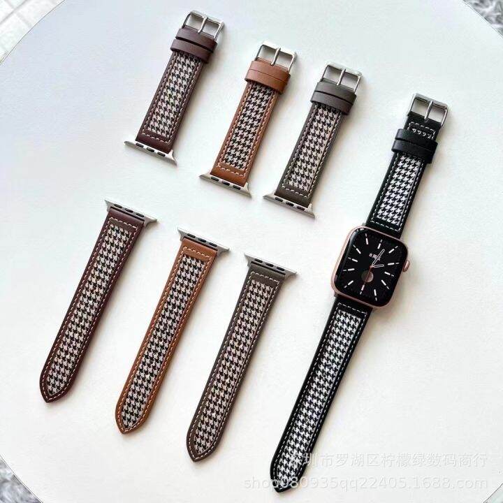 hot-sale-new-style-suitable-for-s7-wrist-strap-iwatch234567se-leather-houndstooth-watch-tide