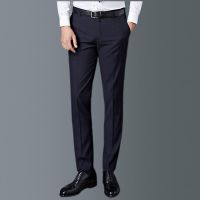 【Ready】? New style trousers mens slim fit non-stretch business suit trousers non-iron breathable mens trousers pendant feel high-end dress pants