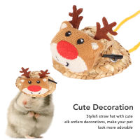 Bearded Dragon หมวกปรับสายคล้องคอ Elk Decor น่ารักสัตว์เลี้ยงขนาดเล็กหมวกสำหรับหนูแฮมสเตอร์ Lizard Guinea Pig