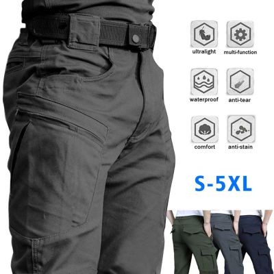 Mens Tactical Pants Multi Pocket Elastic Military Trousers Male Casual Autumn Spring Cargo Pants For Men Slim Fit S-3XL TCP0001