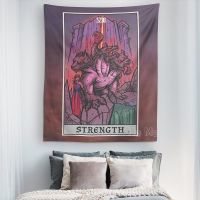 Strength Tarot Card Tapestry Halloween Wall Hanging Cerberus Art Persephone Gothic Home Decor Art