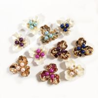 【CC】 10 38.5x36mm 5 Colors Imitation Flowers Earring Clothing Hair Accessories Jewelry Making