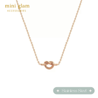 Miniglam Tie the Knot Necklace (Rose gold) สร้อยคอจี้ดีไซน์เงื่อนสีโรสโกลด์ สเตนเลสสตีล