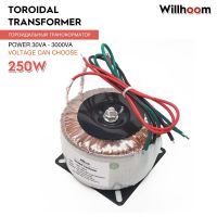 หม้อแปลง Toroidal 250W 9V-0-9V เอาท์พุทคู่/12V 15V 18V เครื่องขยายเสียงลวดทองแดงบริสุทธิ์ตัวแปลงสัญญาณอินพุต220V 110V แกน