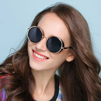 SHAUNA Vintage Women Steampunk Retro Coating Men Round Sunglasses Brand Designer Punk Sun Glasses UV400