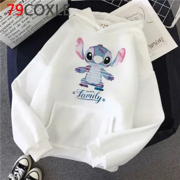 New Disney Funny Stitch Hoodies Women Harajuku Pullovers Cute