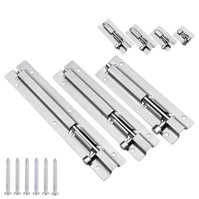 【LZ】 1pcs 2/3/4/5/6 Inch Door Bolt Lock Sliding Door Chain Lock Furniture Latch Home Safety Stainless Steel with 6pcs Screws