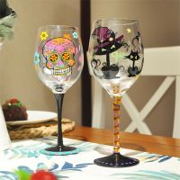 【CW】△  Europe Hand painted Wine Glass cup Capacity Goblet Personality Birthday Gifts Bar party Drink ware