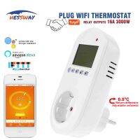 HESSWAY เทอร์โมสตัทความร้อน HVAC ซ็อกเก็ตปลั๊กเสียบ WIFI สมาร์ทโฮมสำหรับลวด16A ชั้นอบอุ่น