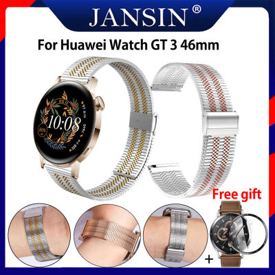 สาย สำหรับ Huawei Watch GT 3 สายนาฬิกา 46mm สายรัดสแตนเลสของ พร้อมฟิล์มเคสสำหรับ Huawei Watch GT3 SE นาฬิกาสมาร์ท