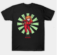 Classic Asuka Evangelion Retro Japanese T-Shirt(1) Mens 100% Cotton Round Neck Short Sleeve T-Shirt