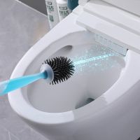 Silicone Toilet Brush Wall-Mounted Household Brushes Long-Handle Soft Hair Cleaning Tools Bathroom Accessories Set No Dead Ends