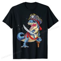 T rex Pirate T shirt  Roger Halloween Gifts T-Shirt Cotton Mens Top T-shirts Normal Printing