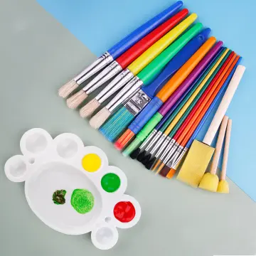 9 PCS NO Spill Paint Cups Set with Paint Brushes and Paint Tray