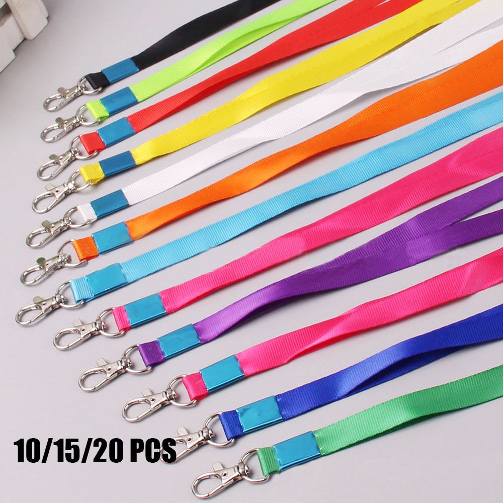 HOT Metal Clip Keychain Indexes Lanyards ID Name Badge Holder Neck Strap 
