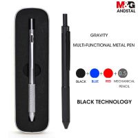 M G 3 1 MultiFunction Metal Ballpoint Pen 3 Colors With Mechanical Pencil 1.0mm/0.5mm Black Technology Magic Pens School Office
