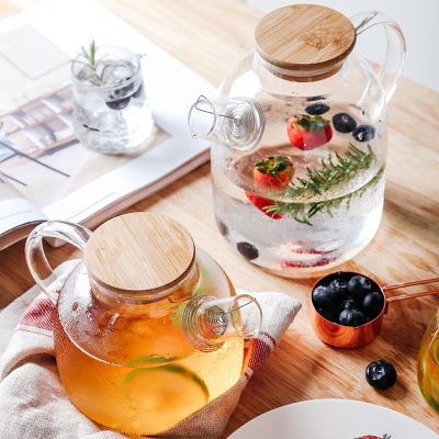 1L1.5L Big Transparent Borosilicate Glass Teapot Heat-Resistant Large Clear Tea Pot Flower Tea Set Puer Kettle Office Home Tool