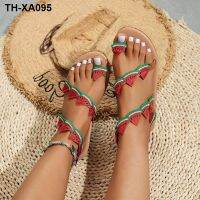 ?◙❄۞ 2023 New Roman Flat Color Slip-On Ladies Size Sandals