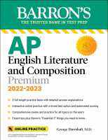 (C221) 9781506263847 AP ENGLISH LITERATURE &amp; COMPOSITION PREMIUM, 2022-2023: 8 PRACTICE TESTS + COMPREHENSIVE REVIEW ผู้แต่ง : GEORGE EHRENHAFT