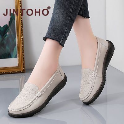 Jintoho】รองเท้าหนังของผู้ชายหนังรองเท้าลำลองสำหรับผู้หญิง,รองเท้ารองเท้าส้นเตี้ยผู้หญิงมีแบรนด์หรูหราไม่ใช่รองเท้าบูทเด็ก