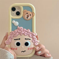 เคสมือถือหมีเด็กสามมิติ 14promax เคสซิลิโคนนิ่ม