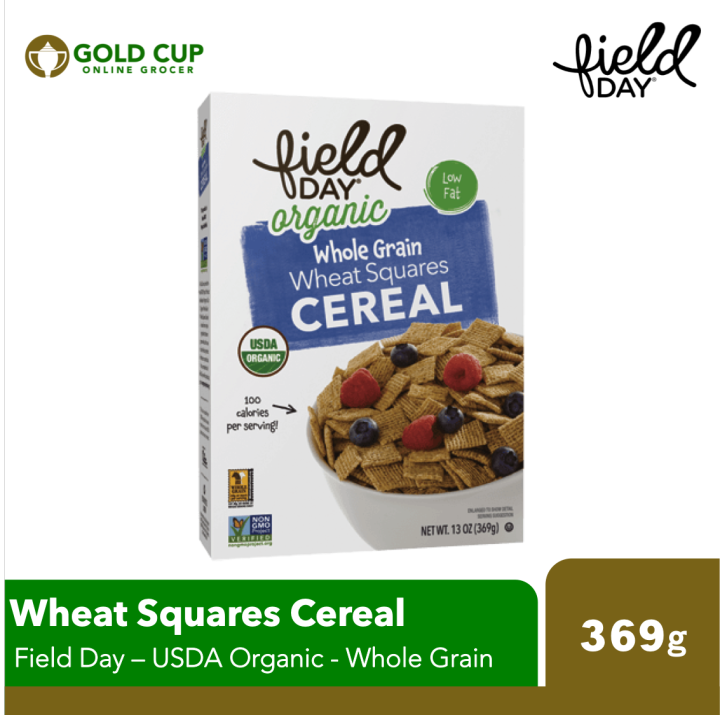 Field Day Organic Whole Grain Wheat Squares Cereal 369g Lazada PH