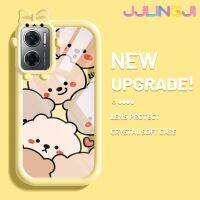 Jlingji เคสสำหรับ Xiaomi Redmi 10 5G Redmi Note 11E 5G Redmi 11 Prime 5G เคสแบบเต็มหน้าจอเคสลายหมีสีสันสดใสน่ารักเคสนิ่มสำหรับเลนส์ซิลิโคนใสกันกระแทกแบบใสเรียบง่าย