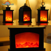 Twister.CK 20LEDs Flame Lantern Battery/USB Powered Wind Lanterns Atmosphere Decoration Props For Bedroom Wall Corridor