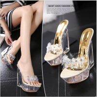 CODkuo0186 Summer New High-heeled Crystal Women Sandals Shoes
