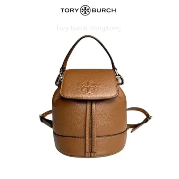 Latest Tory Burch Thea Black Pebbled Leather Mini Backpack Bucket Bag 137409