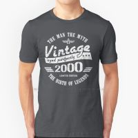 Vintage 2000-21St Birthday Gift For Men T Shirt Cotton 6Xl Made In 2000 2000 Limited Edition 2000 Retro 2000 21 Years 21St