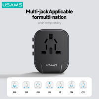 USAMS T55 20W 12W Dual USB Universal Travel Charger Power Adapter Socket Converter 2 USB Wall Charger สำหรับ US AU EU UK Plug