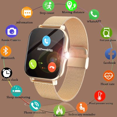 New Women Smart Watch Men 1.69" Color Screen Full Touch Fitness Tracker Bluetooth Call Smart Clock Ladies Smartwatch Women
