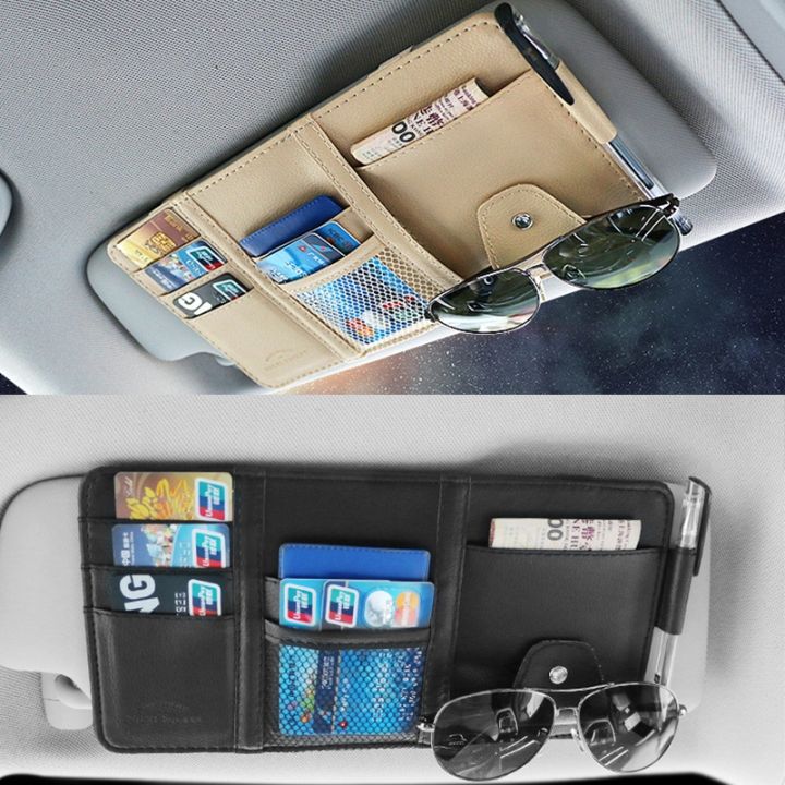 car-organizer-sunshade-storage-bag-car-sun-visor-clip-bag-leather-stowing-tidying-box-pen-card-ticket-sunglasses-holder-ornament