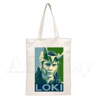 [chn1]Tas Jinjing Bahu ผ้าใบ Loki สำหรับผู้หญิงกระเป๋าถืออีโค่ใช้ซ้ำได้กระเป๋าแบบวินเทจกระเป๋าช้อปปิ้ง