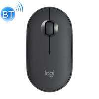 SmartPhonemall Logitech Pebble Cobblestone Shape Thin 3-keys 1000DPI Mute Wireless Bluetooth Optical Mouse, Wireless Range: 10m (Black)