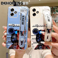 DKHORSING เคสโทรศัพท์ใหม่สำหรับ C53 Realme ลายหมีน่ารักชุบ REALMEC53ปลอกอ่อนด้วยที่ถือสายรัดข้อมือ + สายคล้องมือ