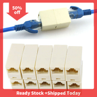 ???Pheebss 10ชิ้น RJ45ตัวเมีย-ตัวเมียขั้วต่อเชื่อมเคเบิลเครือข่ายอีเทอร์เน็ตแลนใหม่