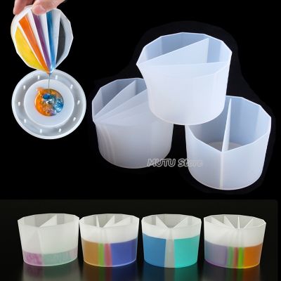 【CC】✈❡  Paint Resin Mold Pour Split Cup Silicone Epoxy Mixing Color Pigment Diversion Fluid Jewelry Making