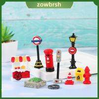 ZOWBRSH 1 PC DIY งานเรซิ่น เครื่องประดับ สวนนางฟ้า ป้ายบอกทางขนาดเล็ก ภูมิทัศน์ขนาดเล็ก ตุ๊กตา Street View