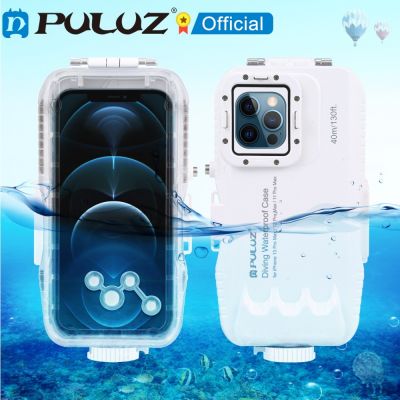 PULUZ ซองกันน้ำดำน้ำลึก40ม./130ฟุต,สำหรับ14 Pro Max 14 Plus 14 13 12 11 Pro เคสโทรศัพท์กันน้ำหุ้มเครื่องดำน้ำขนาดเล็ก