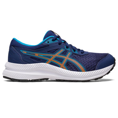 ASICS :  CONTEND 8 GS KIDS RUNNING รองเท้า เด็ก รองเท้าผ้าใบ รองเท้าเด็ก ของแท้  INDIGO BLUE/SUN PEACH