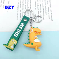 BZY ตุ๊กตาพวงกุญแจไดโนเสาร์ใหม่ตุ๊กตาสัตว์เรซิ่นที่มีเสน่ห์พวงกุญแจของขวัญกระเป๋ารถคู่รักแฟนจี้พวงกุญแจ